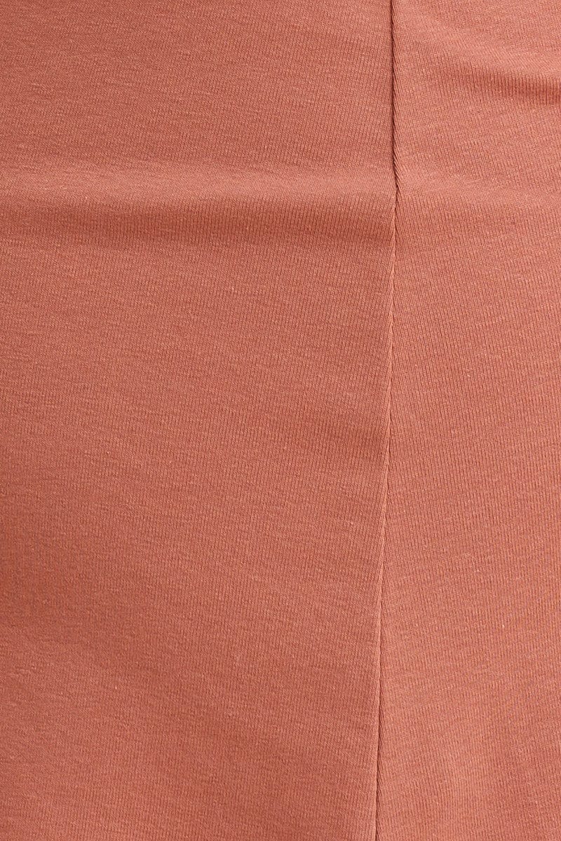Brown Slip Dress Base Layer Cotton Stretch Sleeveless - Image 6