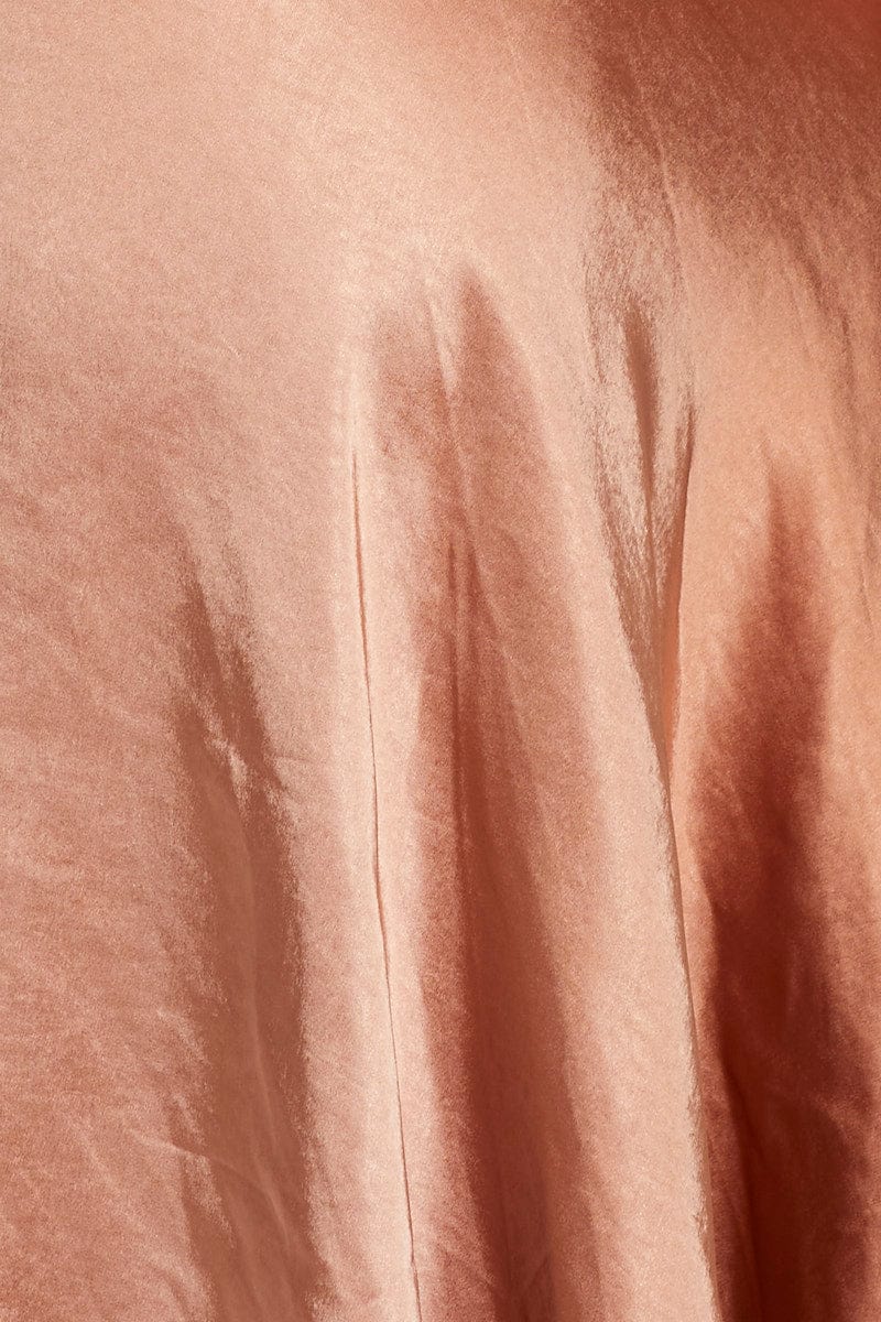 Brown Slip Dress Midi Satin - Image 6