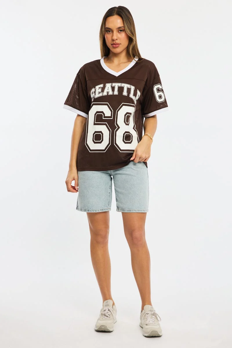 Brown Sport Tee Short Sleeve - Image 2