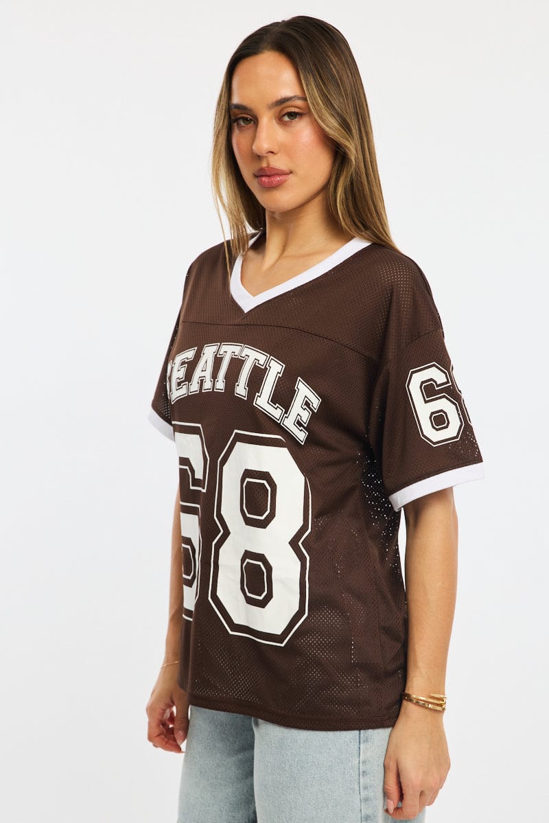 Brown Sport Tee Short Sleeve - Image 3