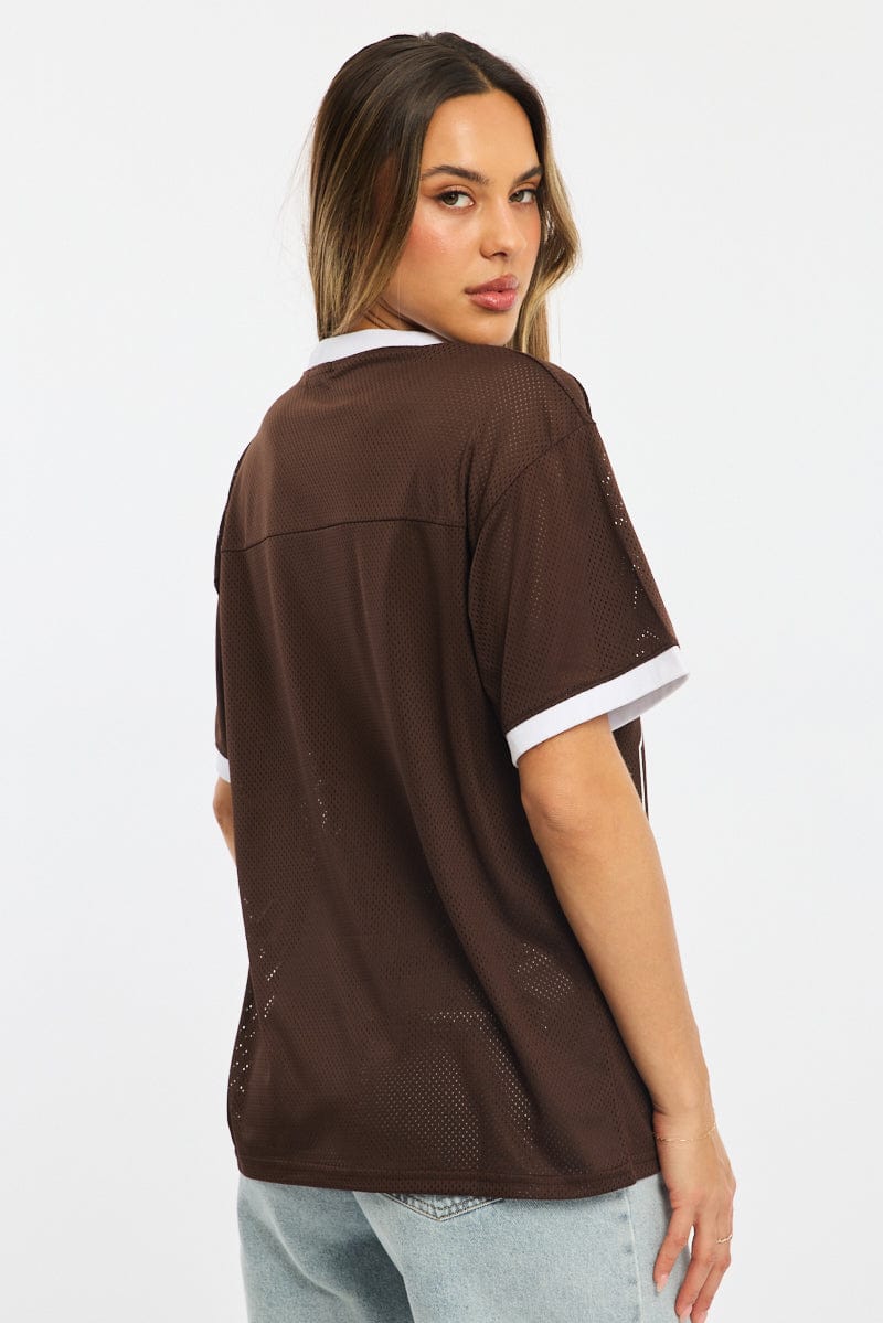 Brown Sport Tee Short Sleeve - Image 4