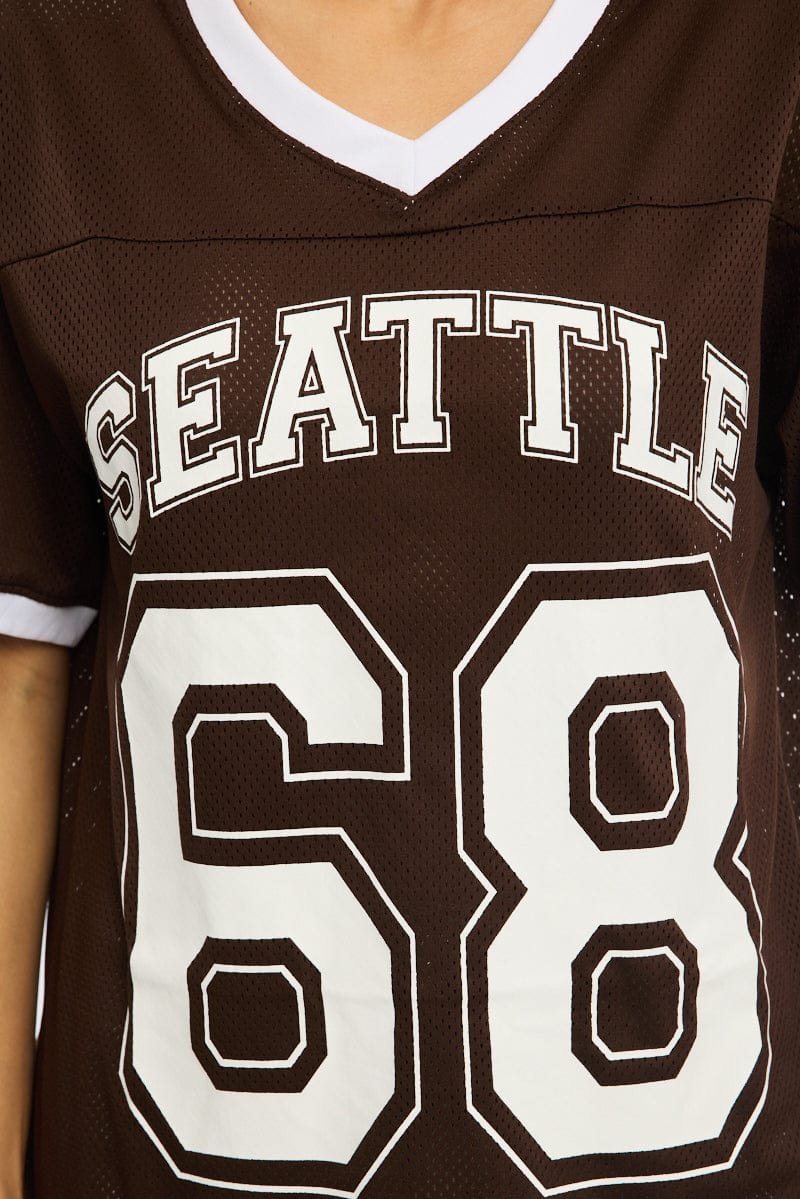 Brown Sport Tee Short Sleeve - Image 5