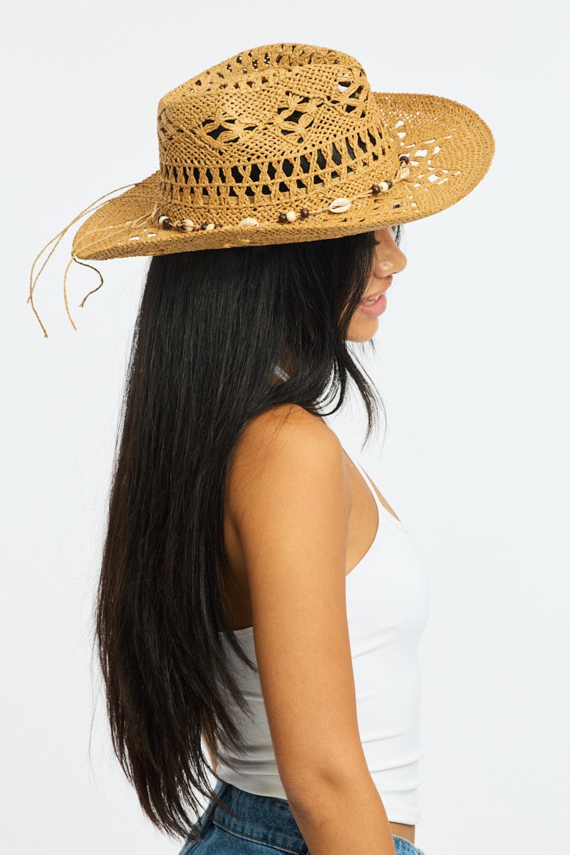 Brown Straw Cowboy Hat - Image 2