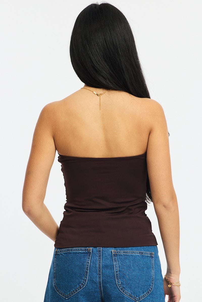 Brown Supersoft Bandeau Top - Image 4