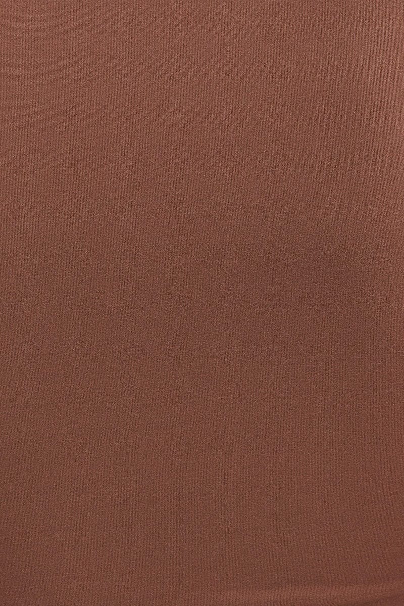 Brown T Shirt Short Sleeve Crew neck - Image 6