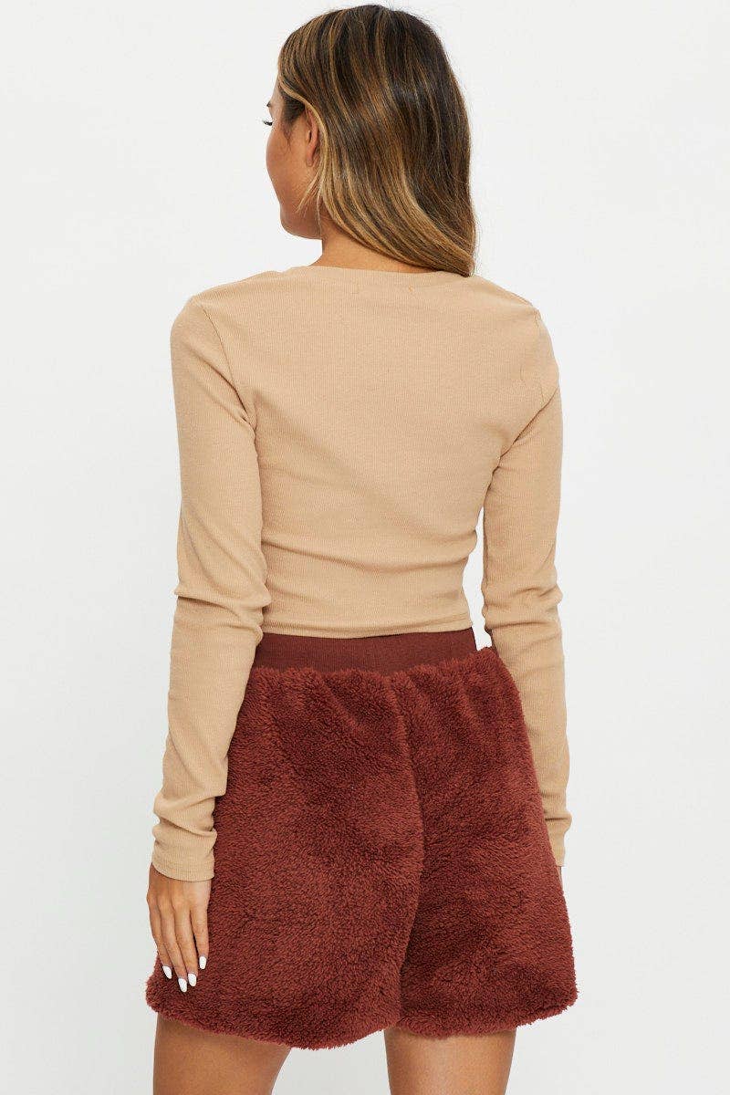 Brown Teddy Shorts - Image 5