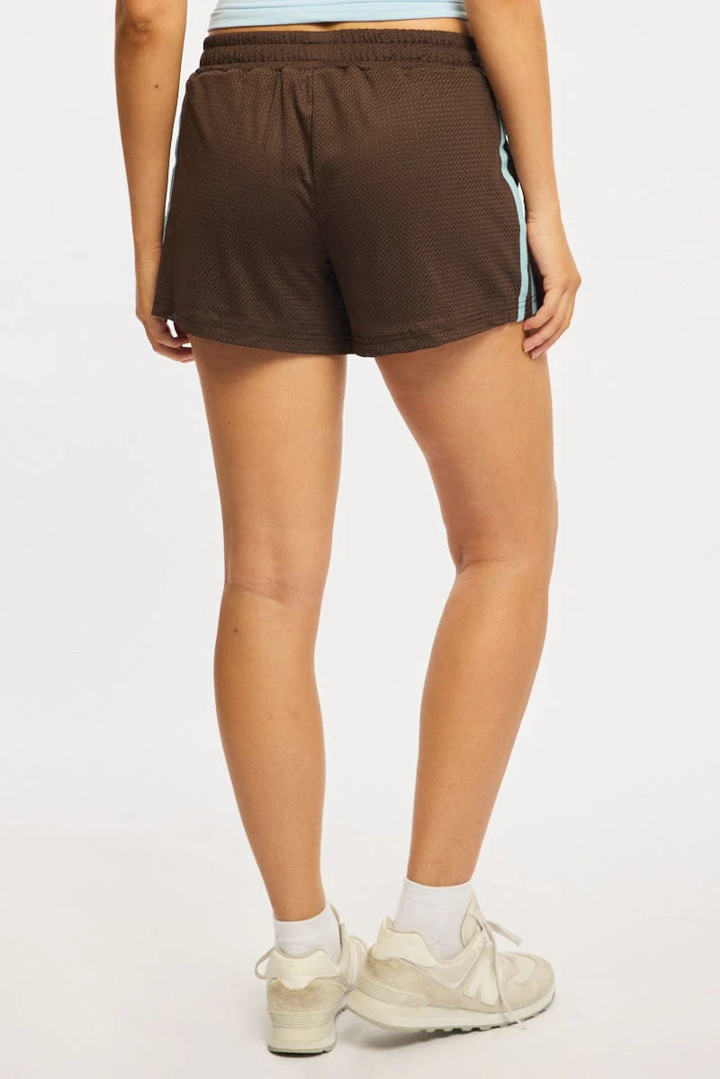 Brown Track Shorts Mesh - Image 4