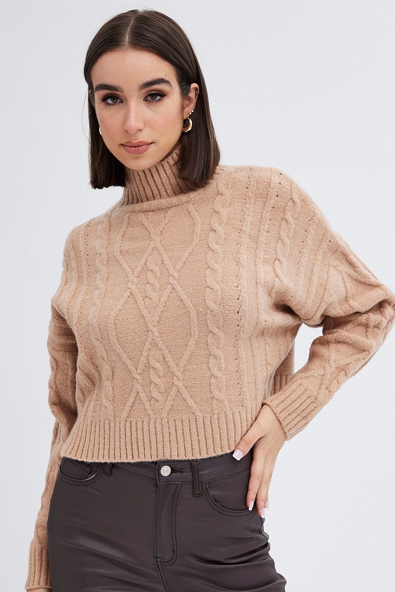 Cable Knit Jumper High neck - Image 3