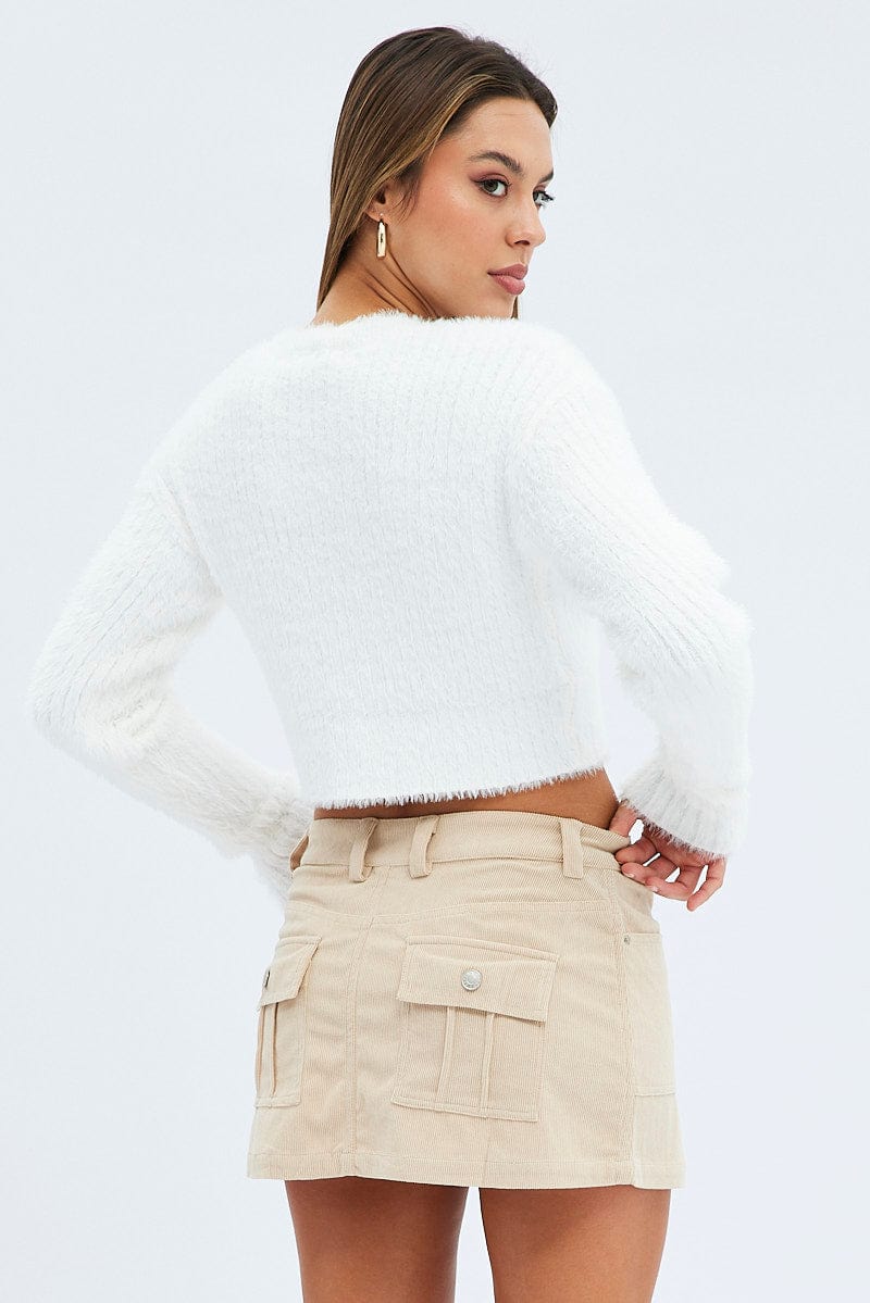 Camel Cargo Skirt Mini Mid Rise Corduroy - Image 5