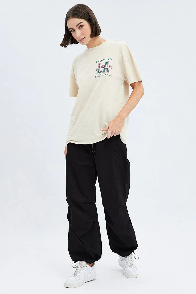 Camel Tee Round Neck Short Sleeve Graphic Cotton - Image 2