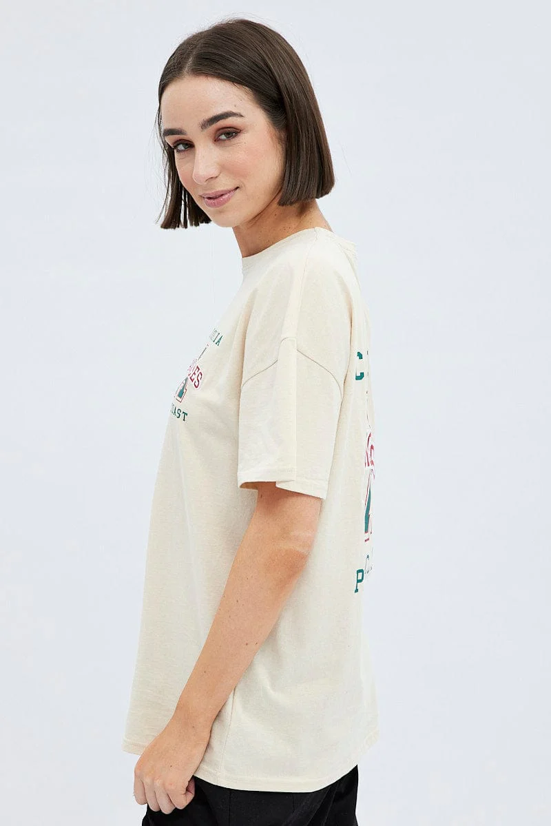 Camel Tee Round Neck Short Sleeve Graphic Cotton - Image 4