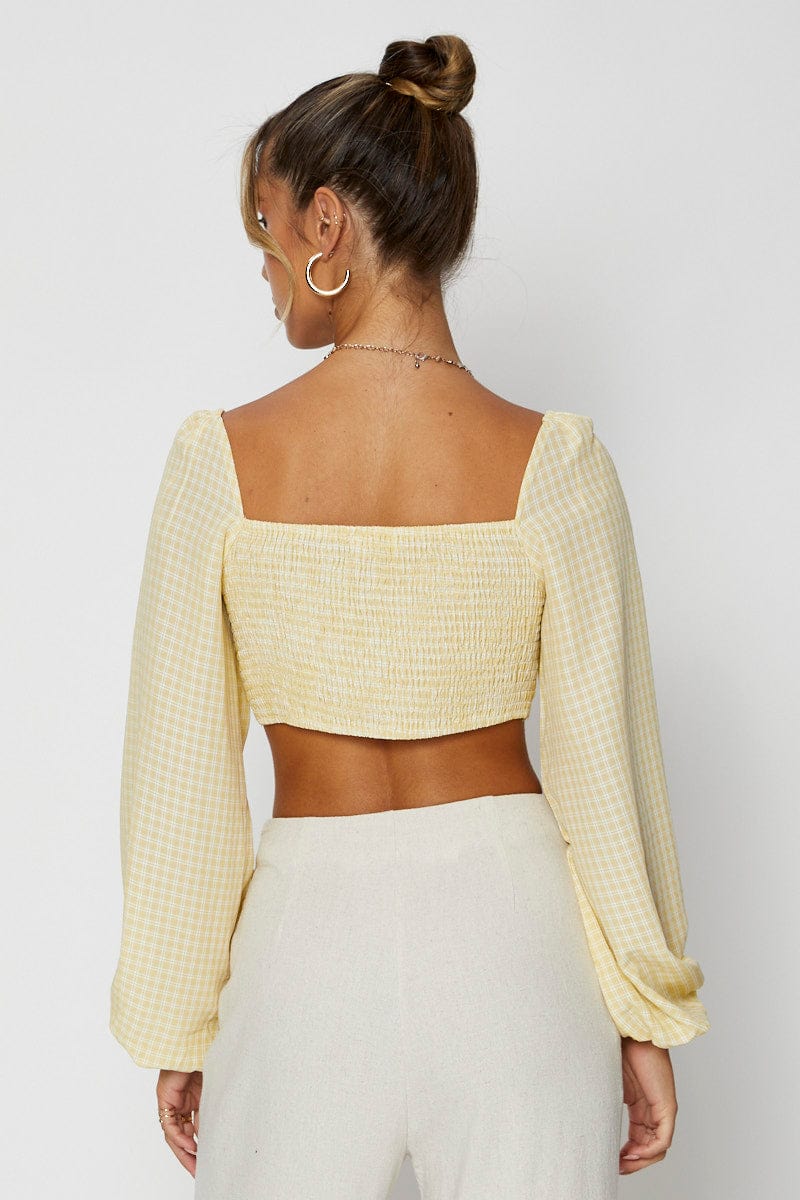 Check Crop Top Long Sleeve - Image 5