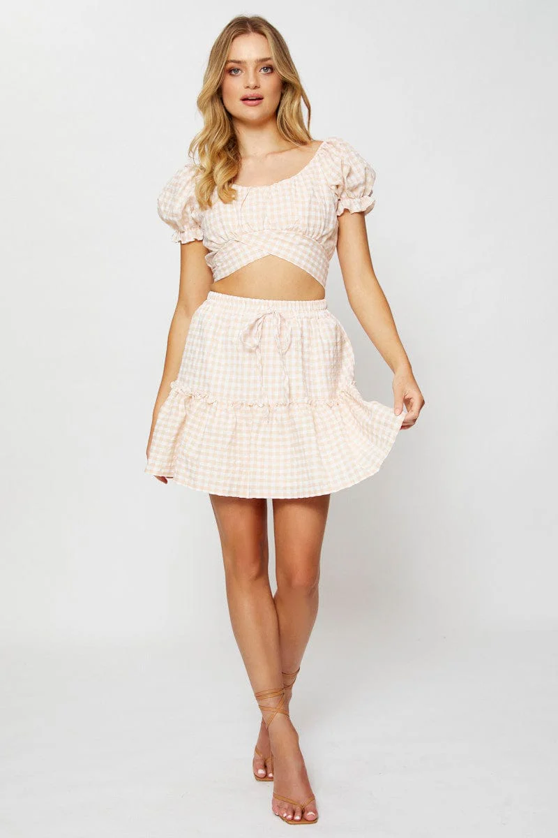 Check Crop Top Short Sleeve - Image 2