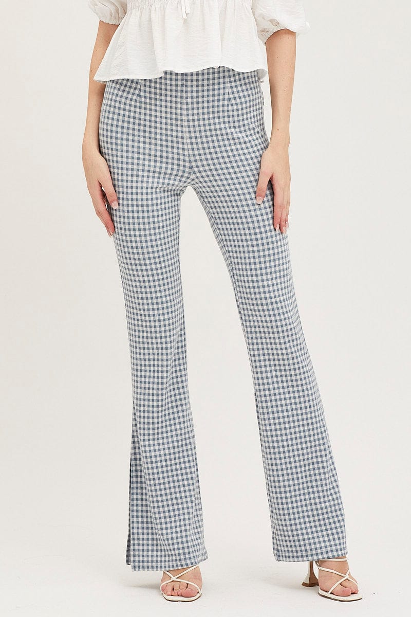 Check Flare Pants High Rise - Image 2