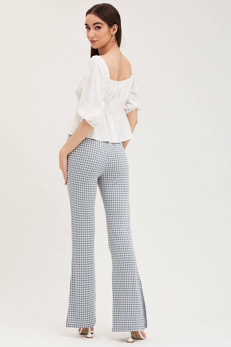 Check Flare Pants High Rise - Image 5
