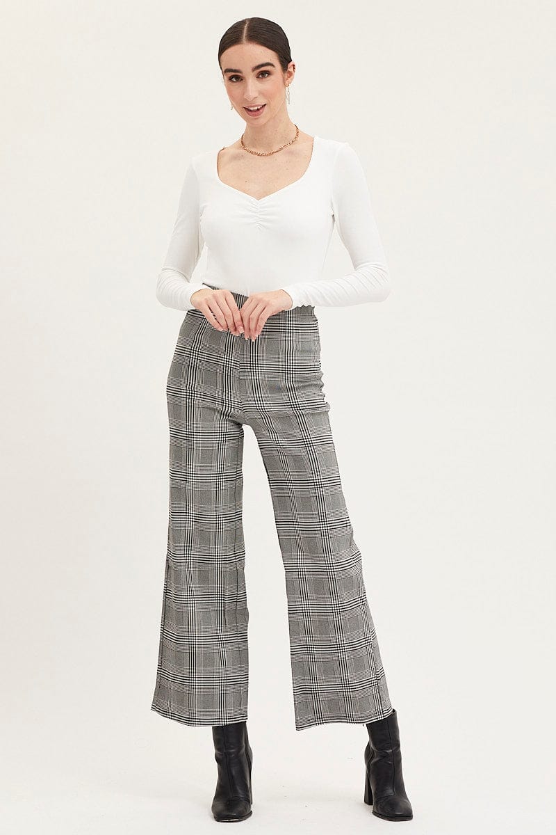 Check Flare Pants High Rise - Image 2