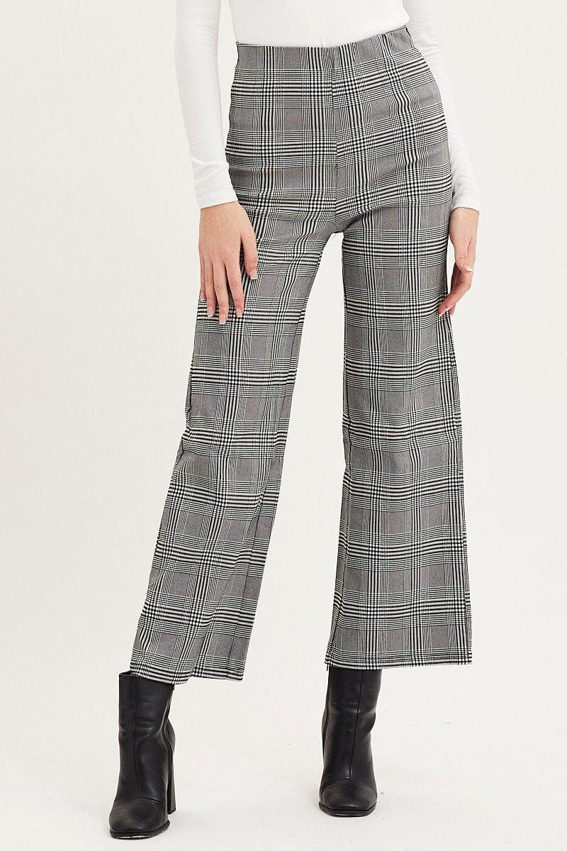 Check Flare Pants High Rise - Image 3