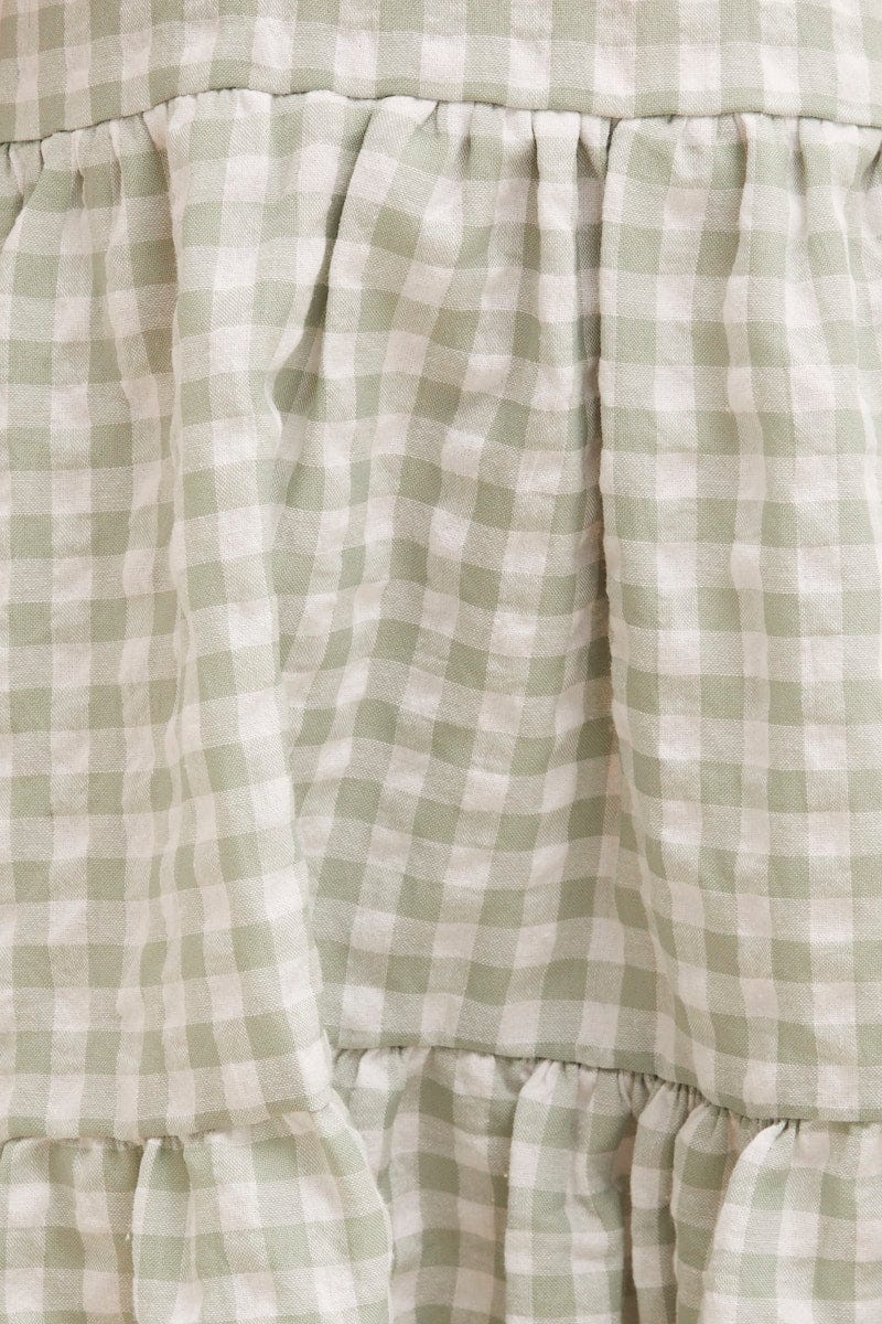 Check Kids Short Sleeve Tiered Smock Dress - Image 6