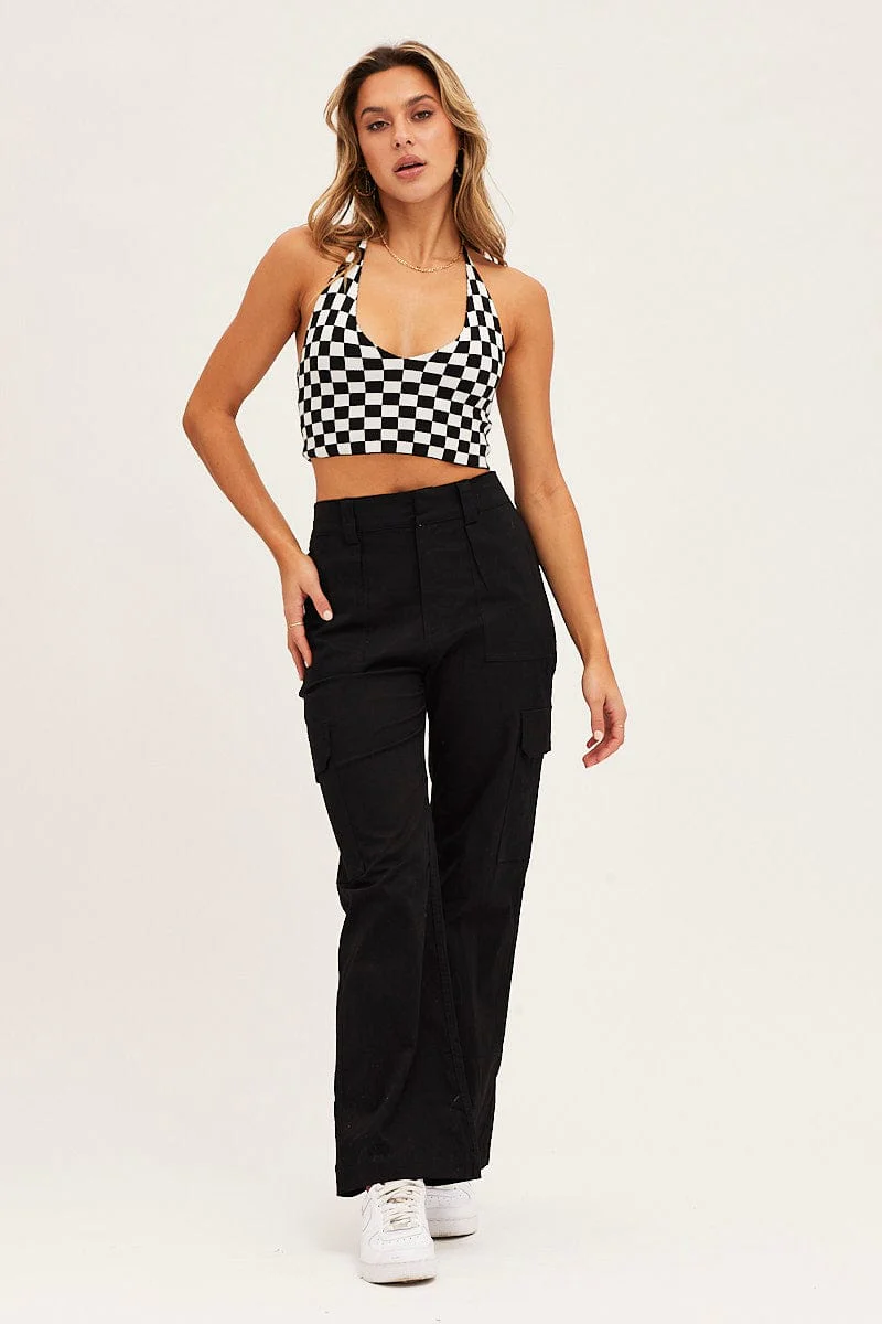 Check Knit Top Halter - Image 2
