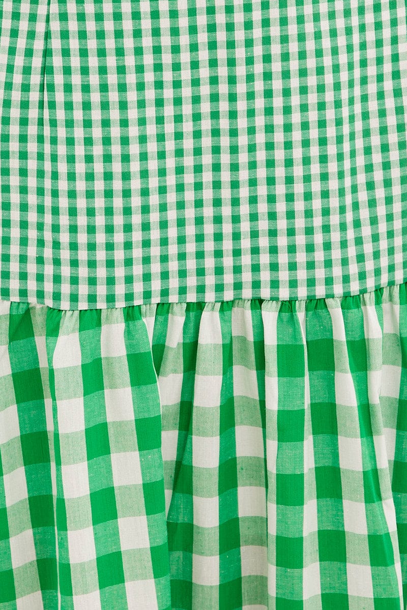 Check Maxi Skirt High Rise Tiered - Image 6