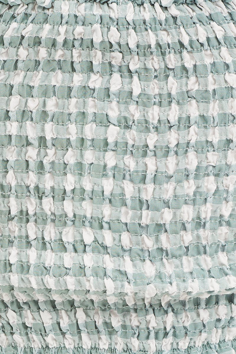 Check Shirred Top Three-Quarter Crop - Image 6