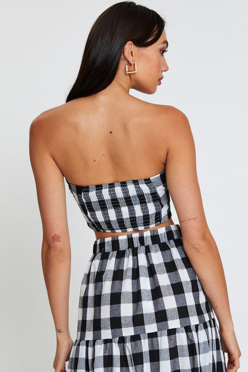 Check Singlet Top Crop - Image 5