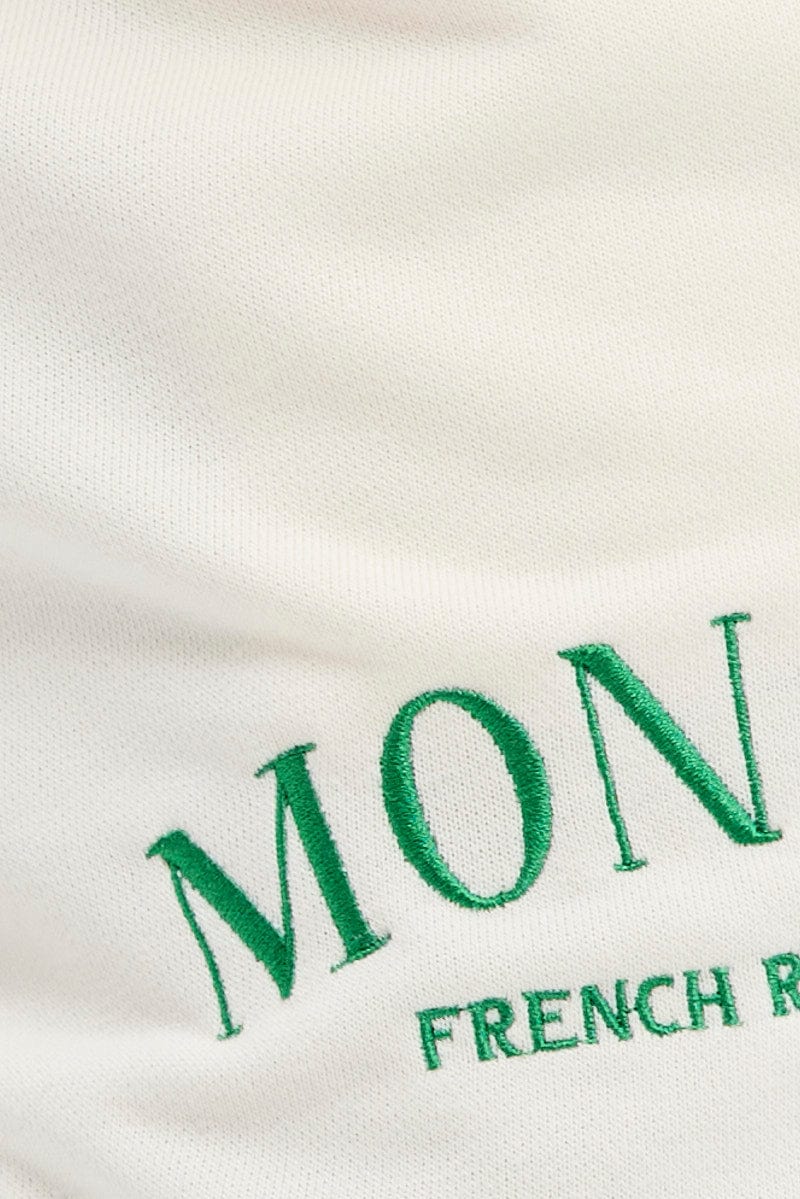 Cream Track Short Monaco Embroidery - Image 6