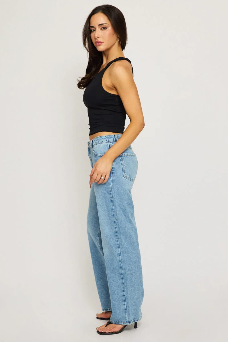 Denim Baggy Jeans Mid Rise - Image 4