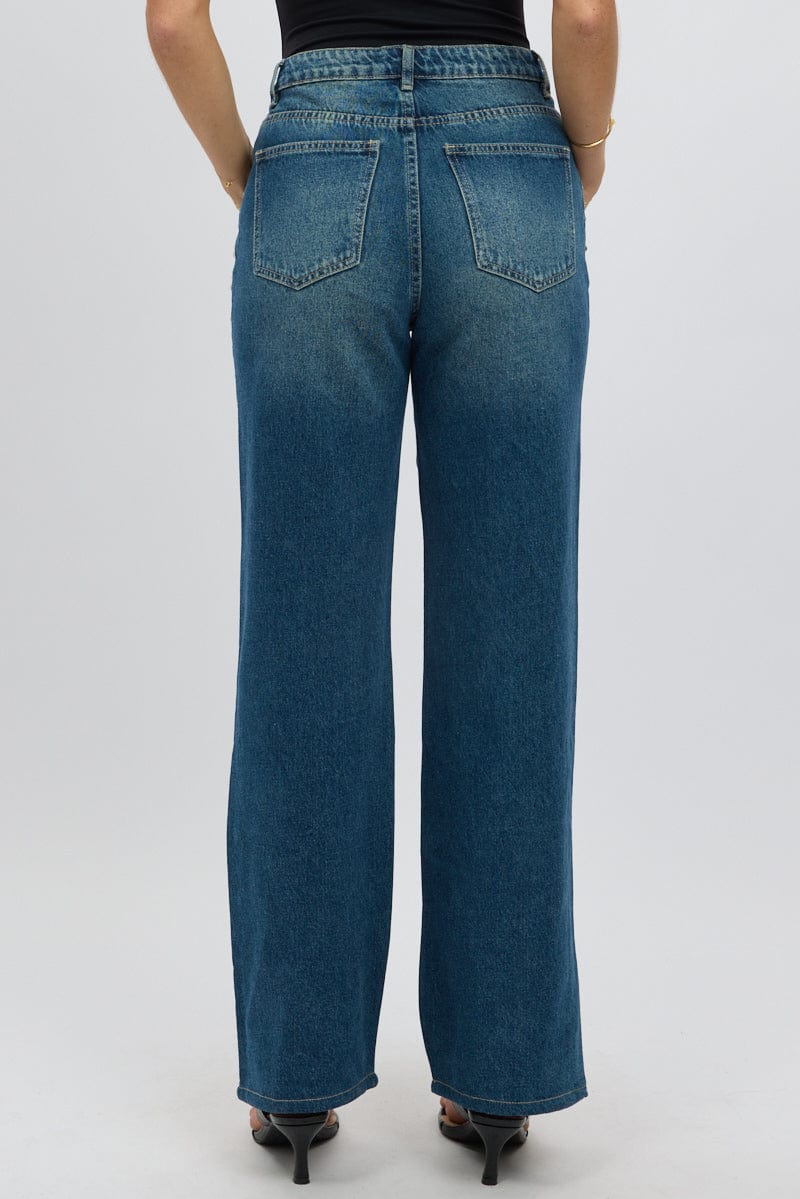 Denim Baggy Jeans Stud Detail - Image 6