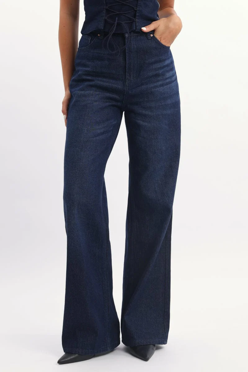 Denim Baggy Wide Leg Jeans - Image 3