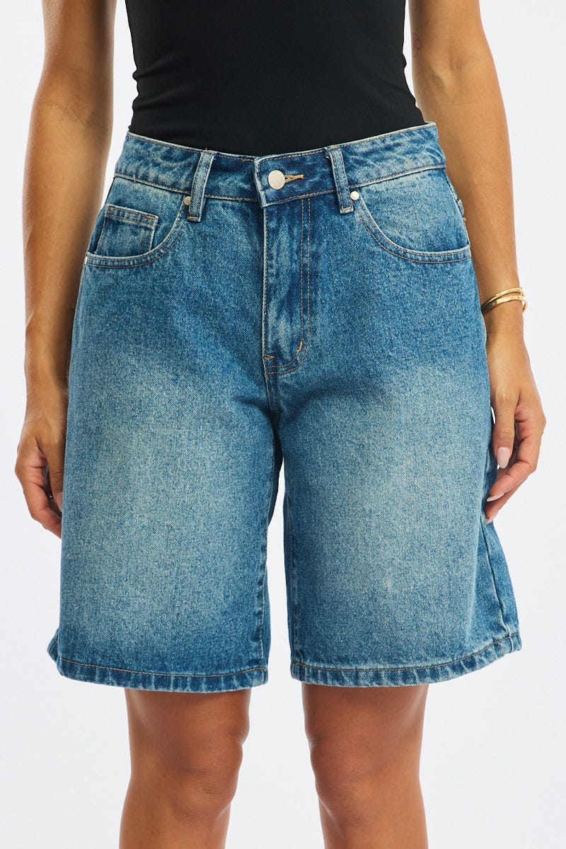 Denim Bermuda Shorts Mid Rise - Image 2