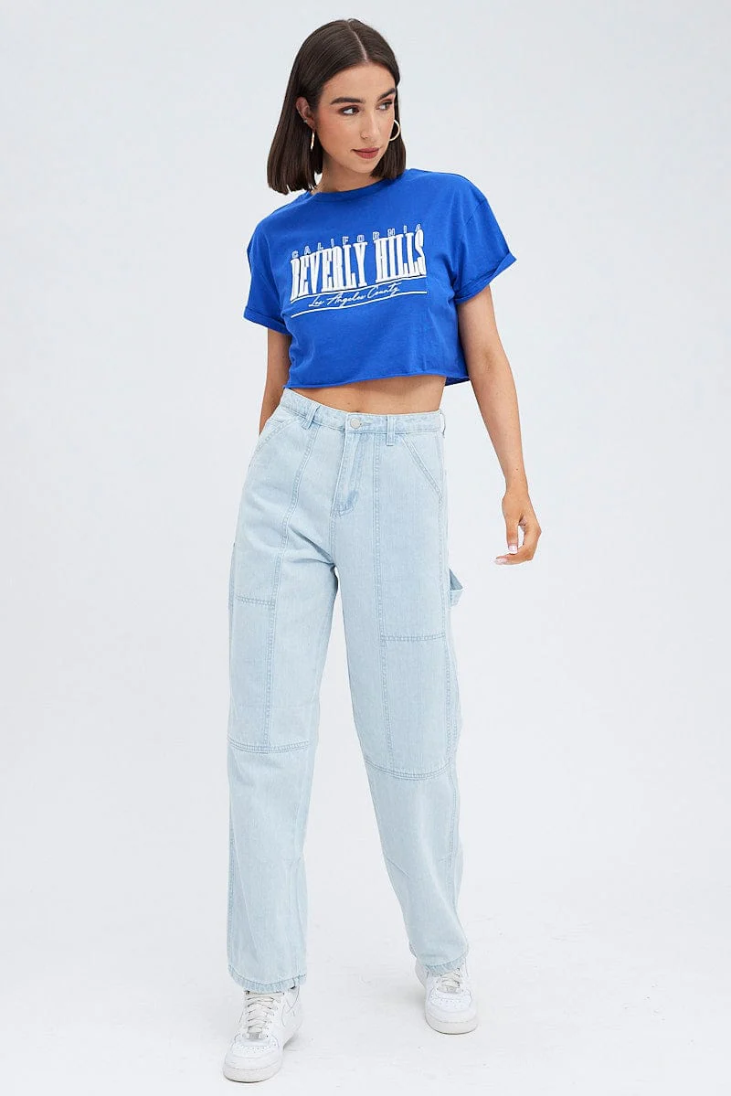 Denim Cargo Denim Jeans High Rise - Image 3