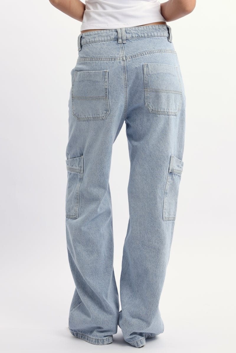 Denim Cargo Denim Jeans Mid Rise - Image 5