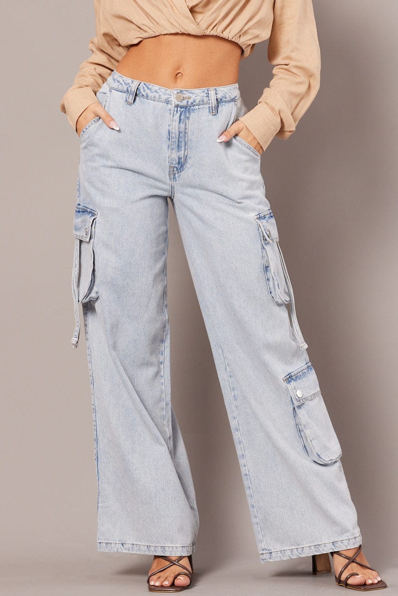 Denim Cargo Jean Mid Rise - Image 2