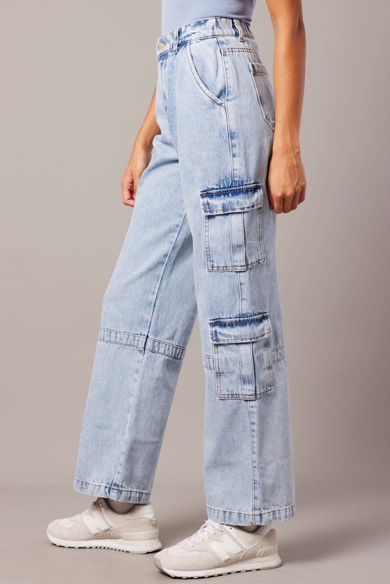 Denim Cargo Jean Wide Leg - Image 4