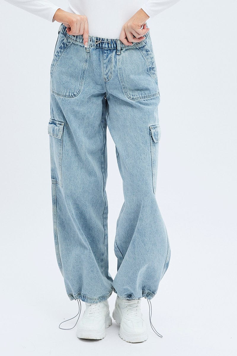 Denim Cargo Jeans Parachute - Image 2