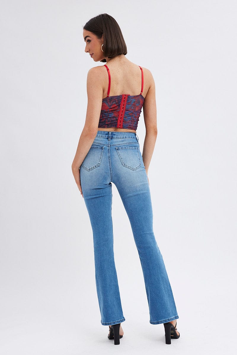Denim Flare Jeans High Rise - Image 5