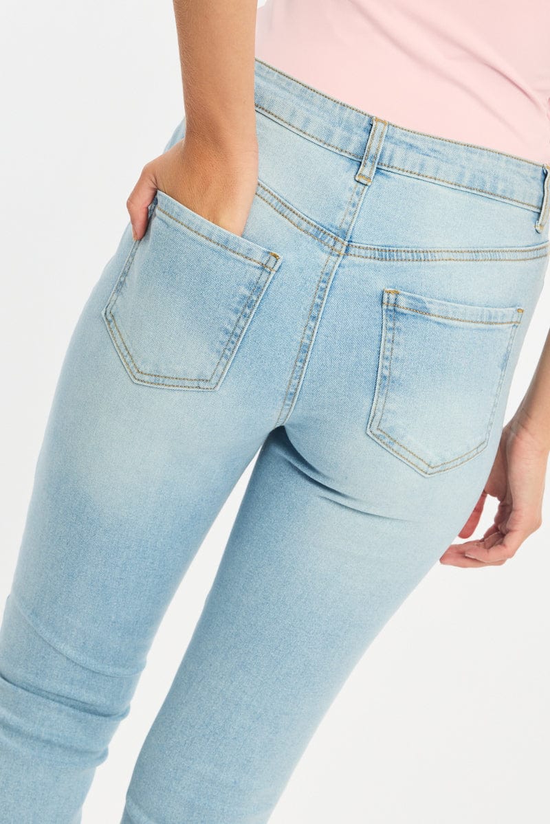 Denim Flare Jeans Mid Rise - Image 5