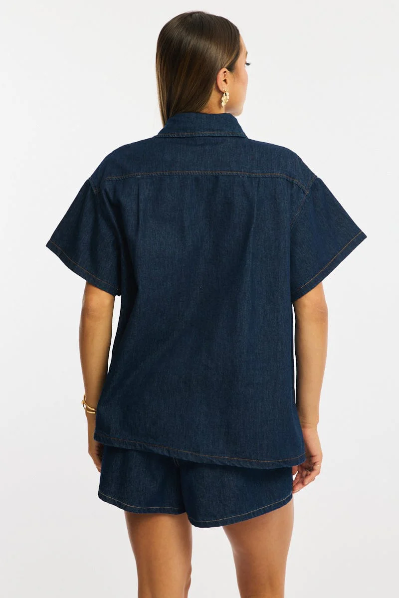 Denim Jacket Short Sleeve - Image 4
