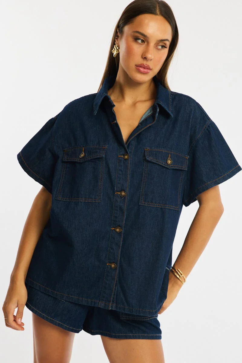 Denim Jacket Short Sleeve - Image 5