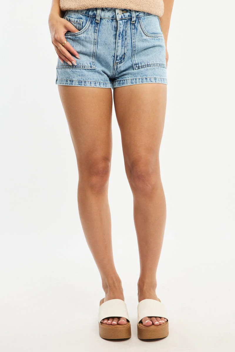 Denim Micro Shorts Low Rise - Image 2