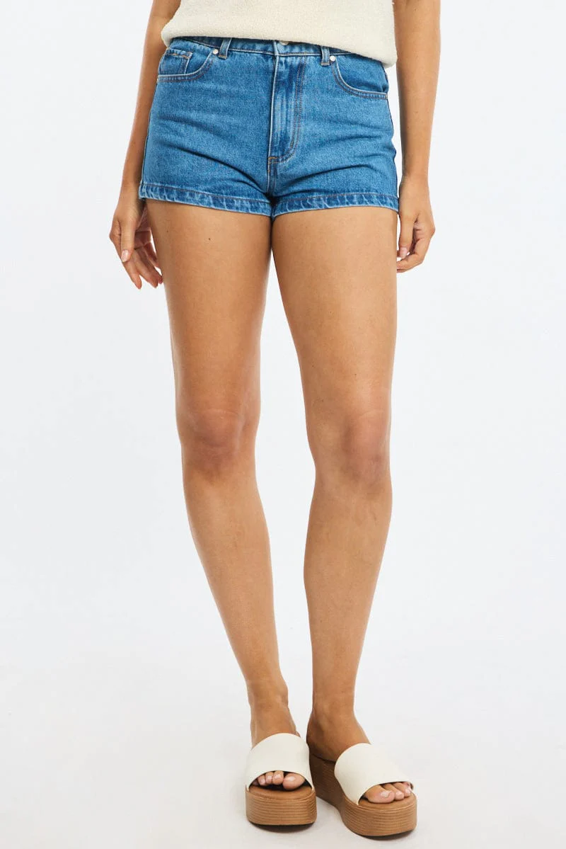 Denim Mini Shorts Low Rise - Image 2