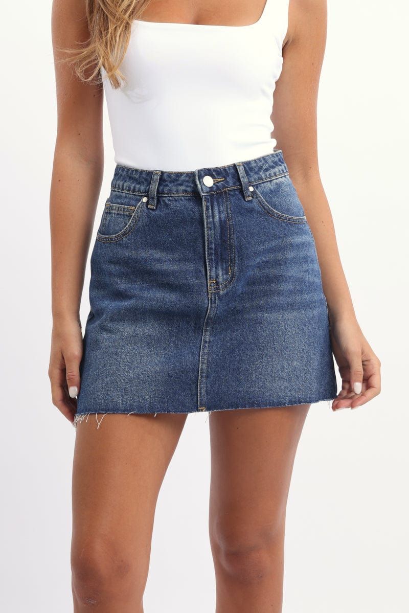 Denim Mini Skirt Mid Rise Relaxed Fit - Image 2