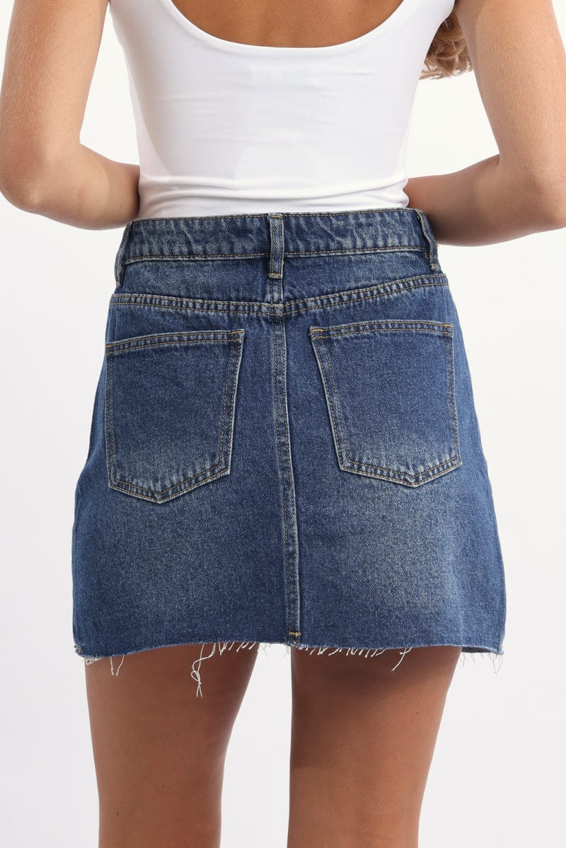 Denim Mini Skirt Mid Rise Relaxed Fit - Image 5
