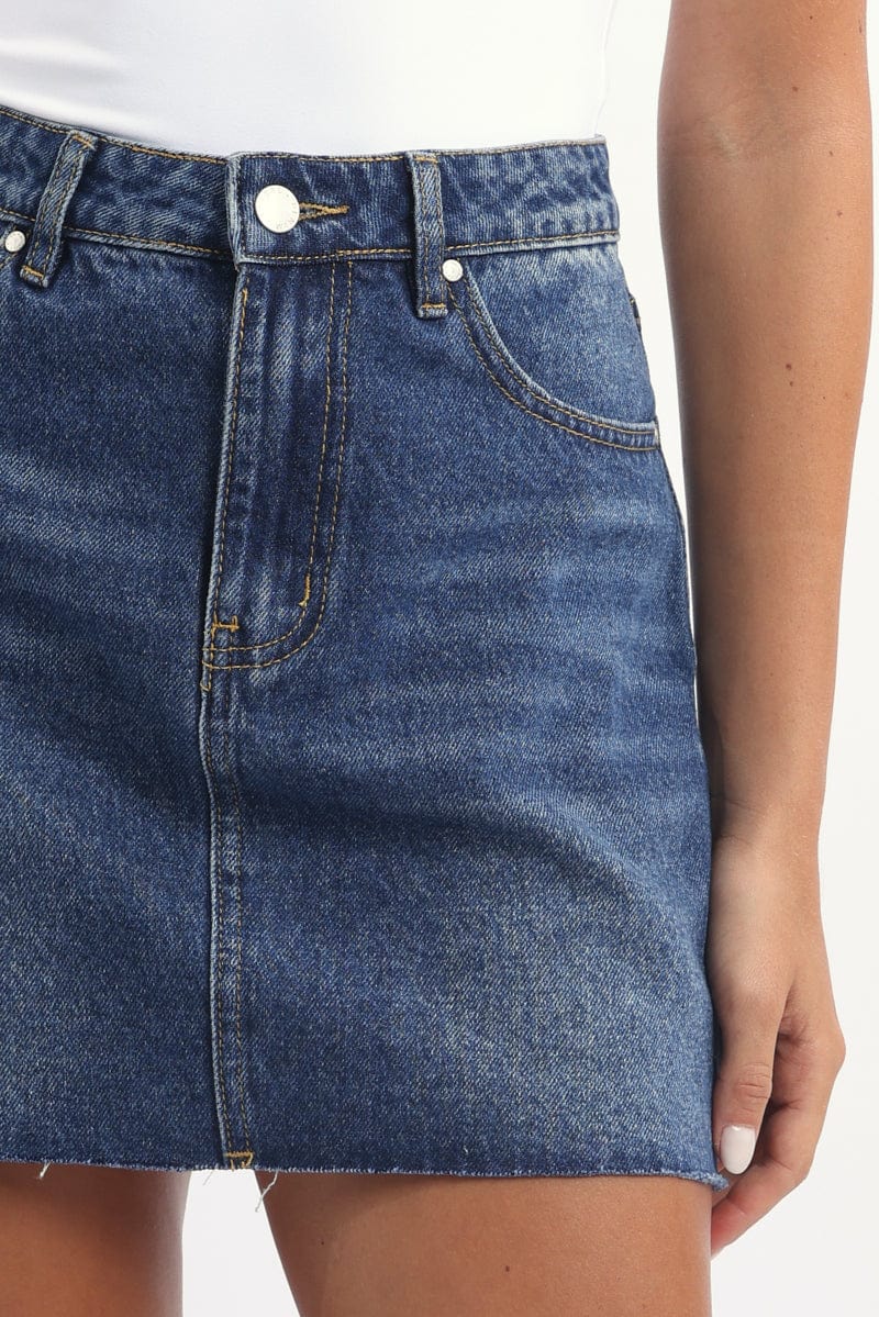 Denim Mini Skirt Mid Rise Relaxed Fit - Image 6