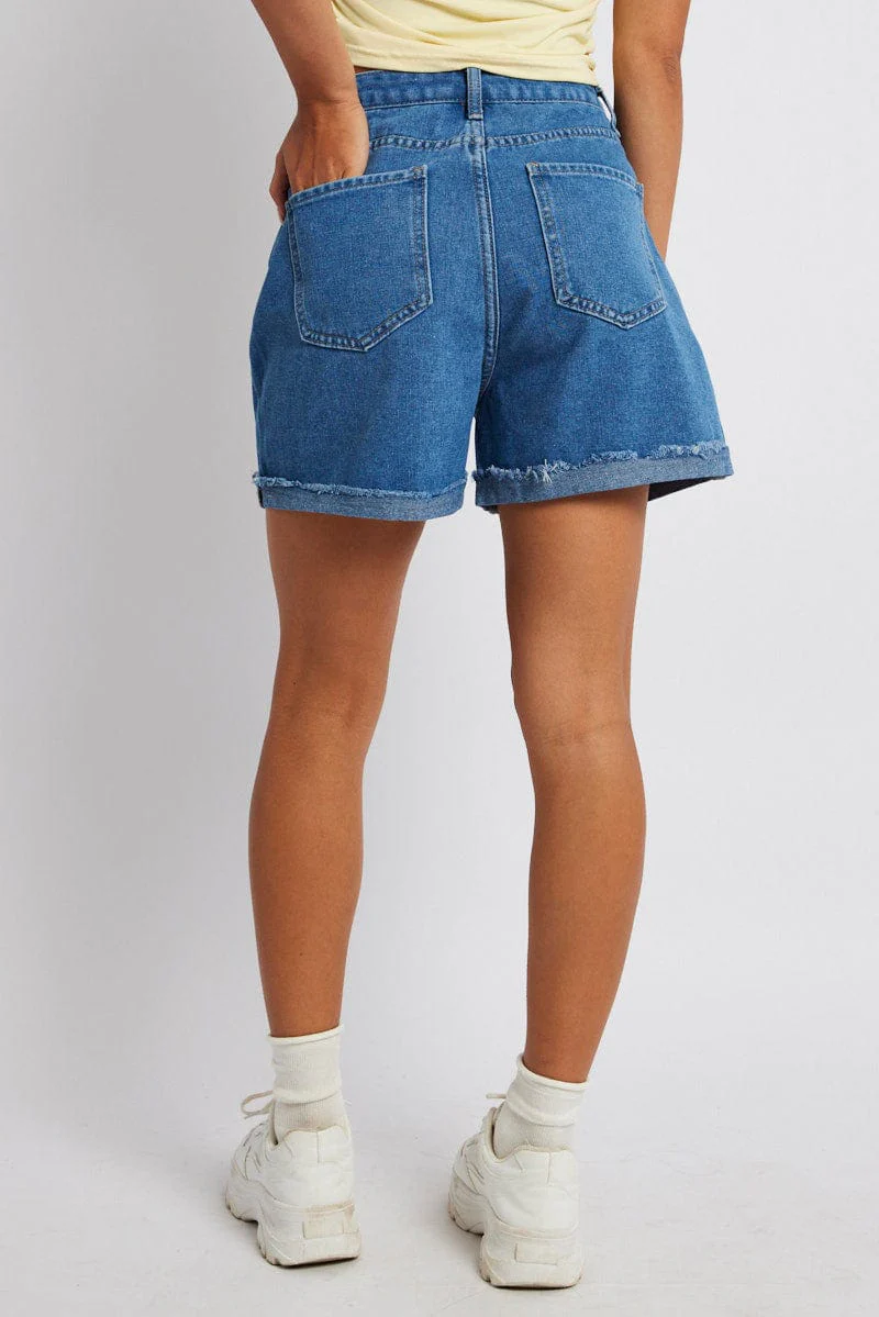 Denim Mom Denim Shorts High Rise - Image 5