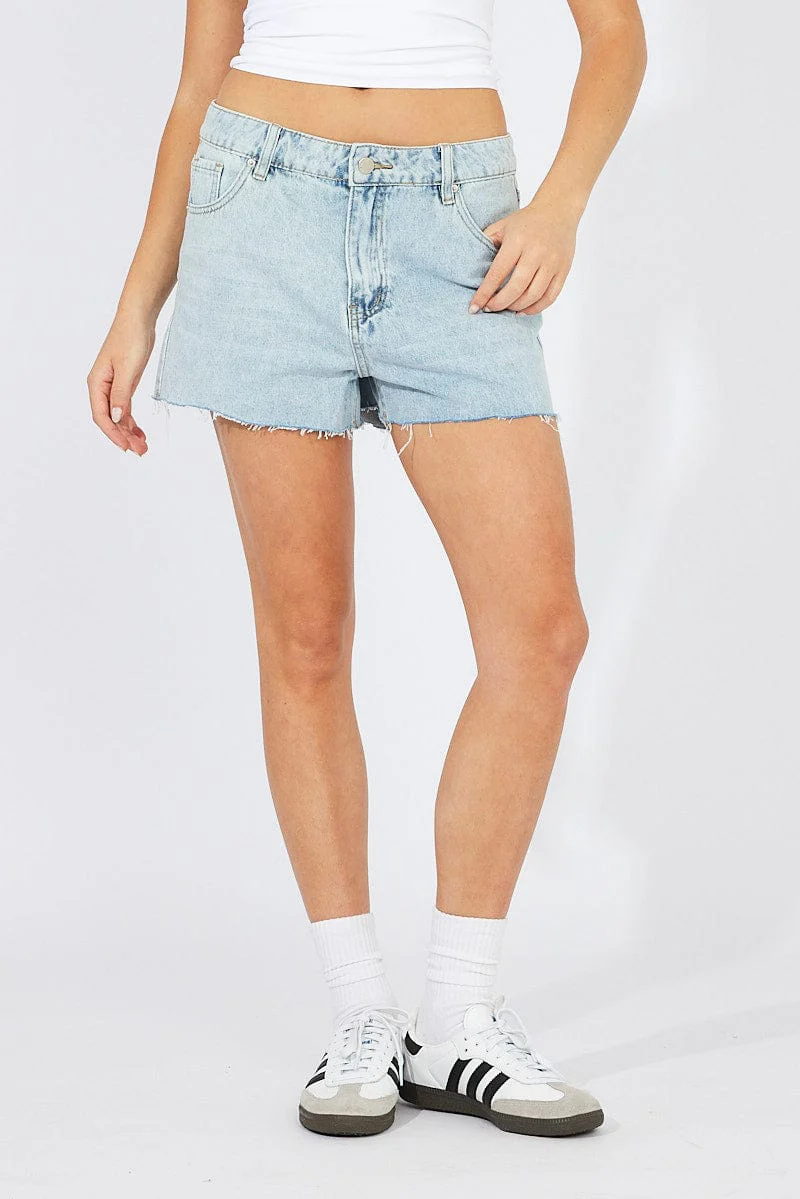 Denim Mom Denim Shorts High Rise - Image 3