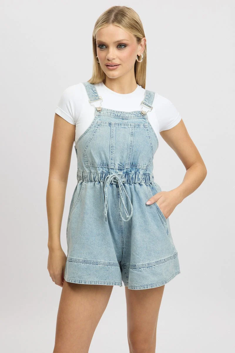 Denim Overall Shorts - Image 3