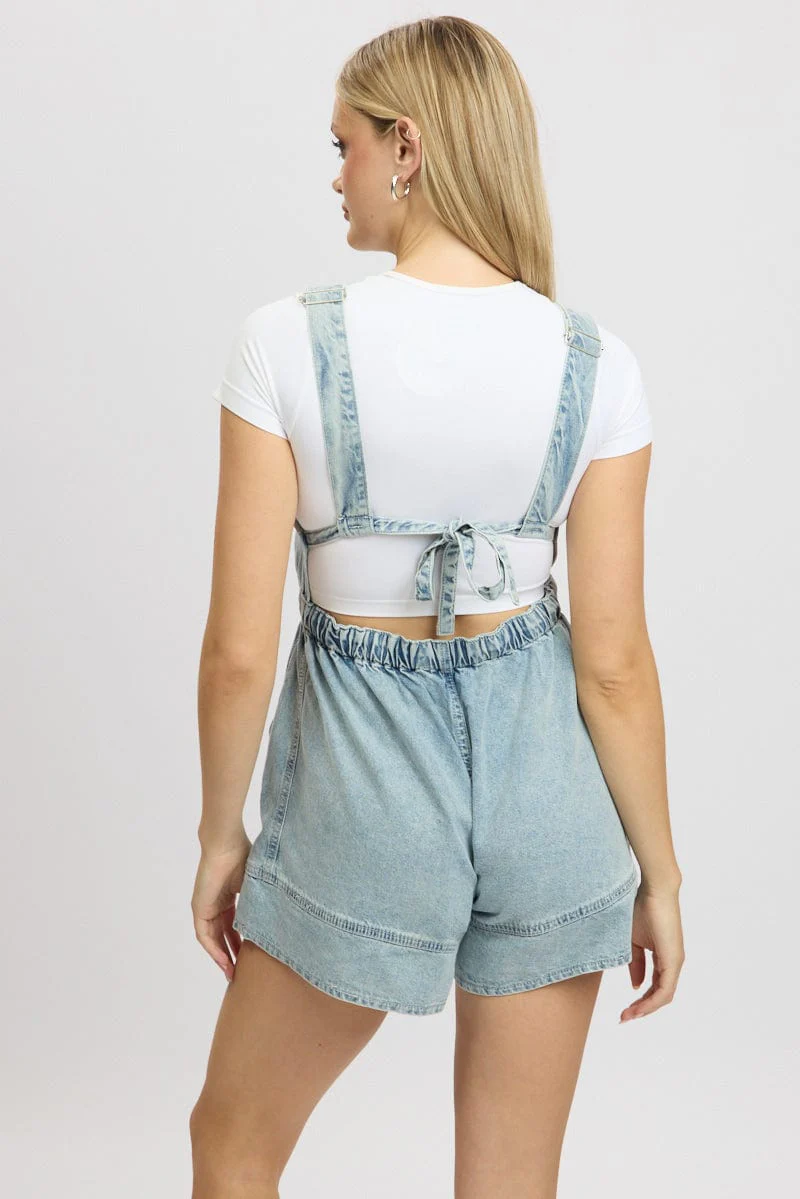 Denim Overall Shorts - Image 5