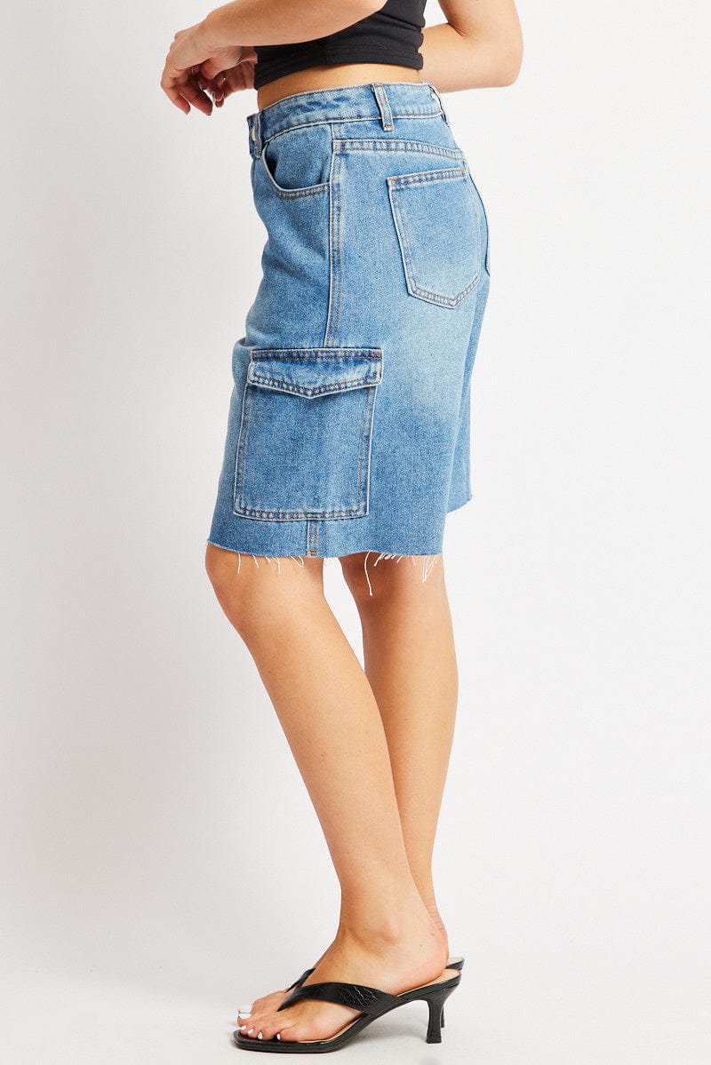 Denim Relaxed Shorts - Image 4